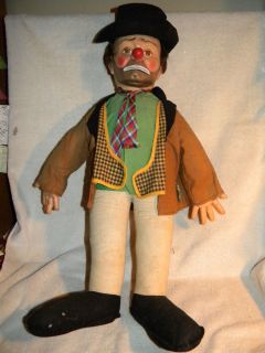 EMMETT KELLY WILLIE the CLOWN HOBO DOLL BABY BARRY TOY NYC 22 INCHES W