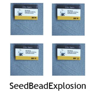 English Beading Needles PK 2 for Seed Delicas Bugles 10 0 12 0 13 0 15