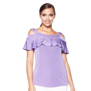 Slinky® Brand Off the Shoulder Banded Flounce Top