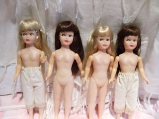  4 Grant Plastic Dolls from The 1950s