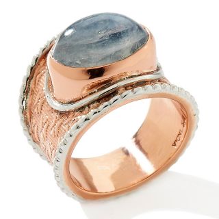 CL by Design Labradorite Textured Copper and Sterling Silver Ring at
