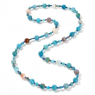 Jay King Blue Spider Web Stone, Turquoise and Lapis Beaded Necklace at
