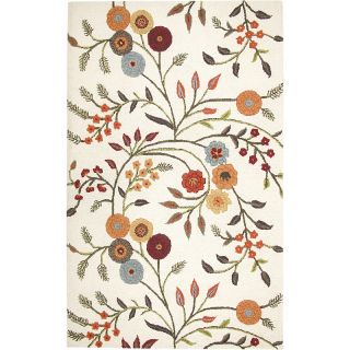 Rizzy Home Dimensions Hand Looped and Tufted Ivory Floral Rug   2 6