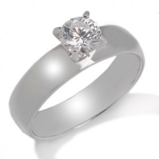 Absolute Round Wide Band Solitaire Ring