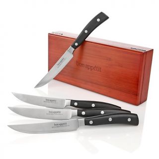Bon Appétit Steel Steak Knife in Red Box 4 Piece Set