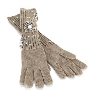 IMAN Global Chic Holiday Glamour Embellished Knit Gloves at