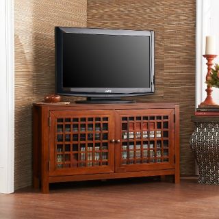 Narita Corner TV Stand and Media Center   Walnut Finish