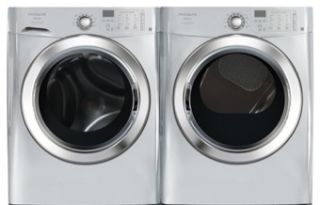 New Frigidaire Silver Washer and Gas Dryer Laundry Set FAFS4174NA