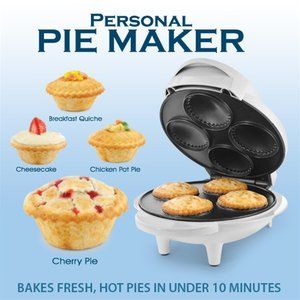 New Electric Personal Mini Pie Maker Desserts Non Stick Easy Cleanup