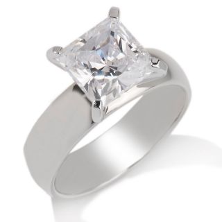 3ct Absolute™ Princess Cut Wide Band Solitaire Ring