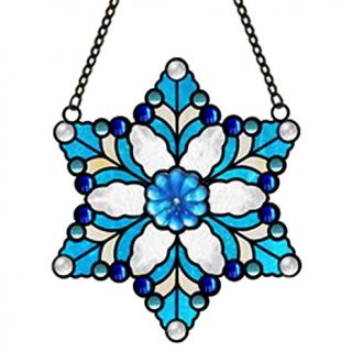 River of Goods Snowflake Stained Glass Window Panel