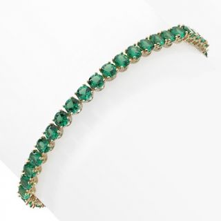 Jean Dousset Absolute Round Tennis Bracelet   Simulated Emerald