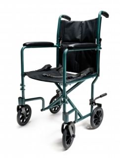 Everest Jennings 17 Transport Chair Wheelchair Green