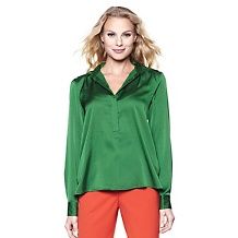 vince camuto satin henley blouse $ 19 98 $ 79 00