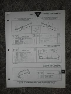 1964 Evinrude Accessories Parts Catalog Generator Remote Control