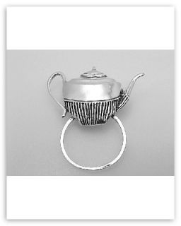  description sterling silver teapot eyeglass holder pin eyeglass loop
