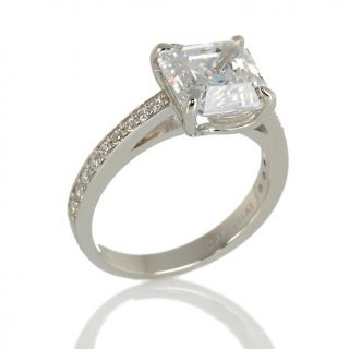 Daniel K 3.18ct Absolute™ Asscher Solitaire and Pavé U Gallery Ring