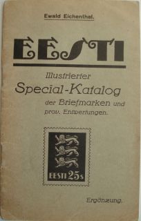  Estonia Estland Stamp Special Cataloque by Ewald Eichenthal