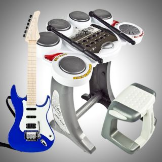Electronic Toy Drum Set Digital Pad Music Blue Guitar Rock Band
