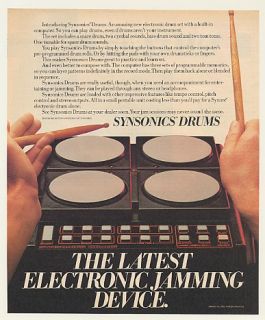 1983 Synsonics Drums Electronic Jamming Device Print Ad