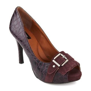 Shoes Pumps theme® Embossed Peep Toe Pump with Suede Trim