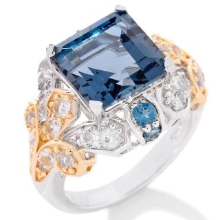 Victoria Wieck 6.07ct London Blue Topaz and White Topaz Ring