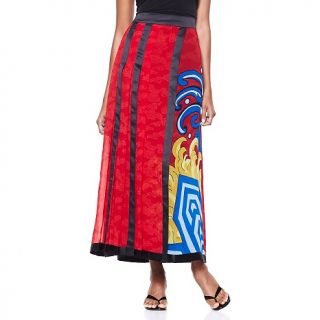 Very Vollbracht Printed Chiffon Front Pleated Skirt