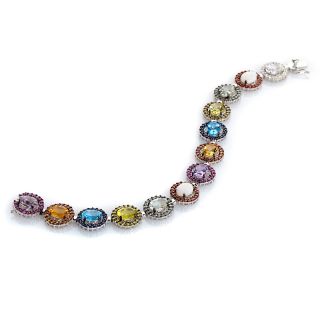 Jewelry Bracelets Tennis 18.08ct Colors of Sapphires and Gemstone