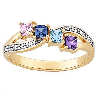  square family birthstone and diamond accented ring rating 1 $ 88