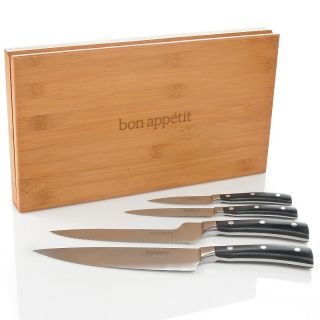 Bon Appétit 5 piece Forged Steel Cutlery with Bamboo Storage Box Set