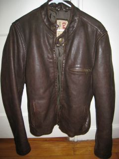 Mens Abercrombie Fitch Ezra Fitch Leather Motorcycle Jacket M Medium