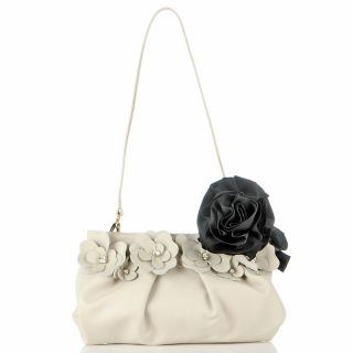 Timeless by Naeem Khan Leather Shoulder Bag with Flowers at