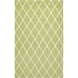 Rizzy Home Swing Hand Woven Dhurrie Rug Lime   2 x 3 at