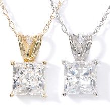1ct absolute 14k princess solitaire pendant with chain $ 89 95