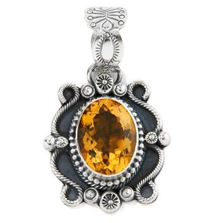 Chaco Canyon Couture Navajo Citrine Rope Sterling Silver Pendant at