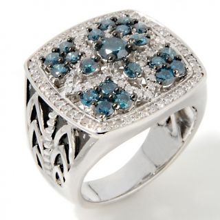102 902 1 47ct blue and white diamond sterling silver square ring note
