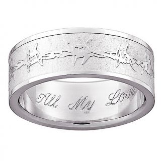 106 9822 stainless steel men s barbed wire engraved band note customer