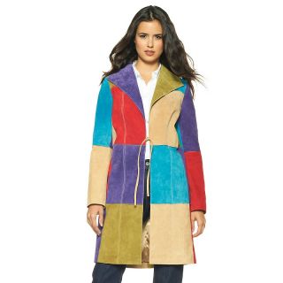 by Adrienne Landau A by Adrienne Landau Colorblocked Suede Coat