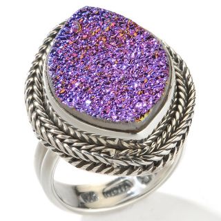  raj drusy quartz sterling silver solitaire ring rating 27 $ 54 95 s h