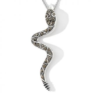 106 5244 sterling silver marcasite snake pendant note customer pick
