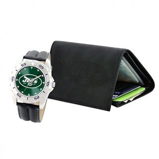 106 542 football fan nfl precision watch and leather wallet combo