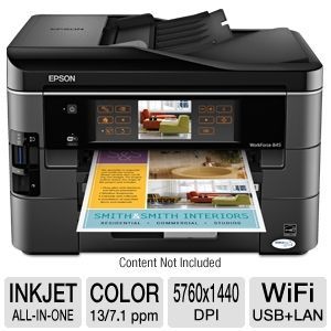 New Epson Workforce 845 All in One Wireless Inkjet Printer Scanner