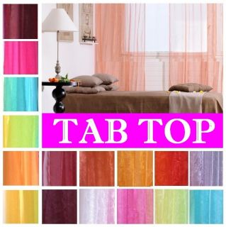 Tab Top Organza Voile Net Curtain Panel Extra Long