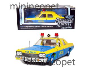 Ertl 1974 Dodge Monaco 1 18 NYPD Police Car Blue Yellow
