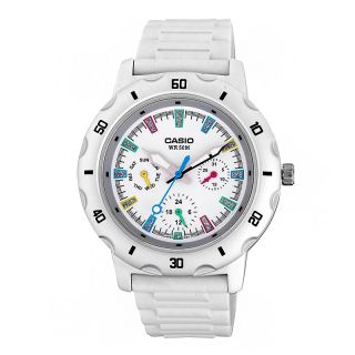112 4144 casio casio women s analog white glitter dial sport watch