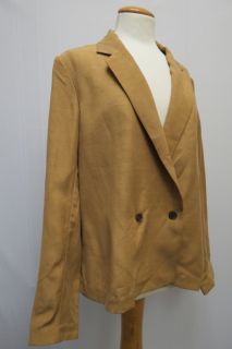 The Row Double Button Blazer Wide Camel Sz 8 New Unlined Viscose Blend