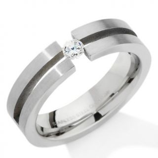 115 927 men s stainless steel tension set cz wedding 6mm band ring