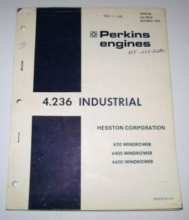 MF Hesston Perkins 4 236 Engine Parts Catalog Book