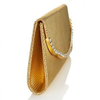 Rita Hayworth Collection Retro Gold Clutch with Crystals and Mirror at