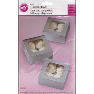 111 4056 wilton cupcake box 4 cavity 3 pack silver 6 1 4 x 6 1 4 x 3